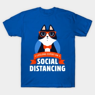 Nerdy Cat Expert on Social Distancing T-Shirt